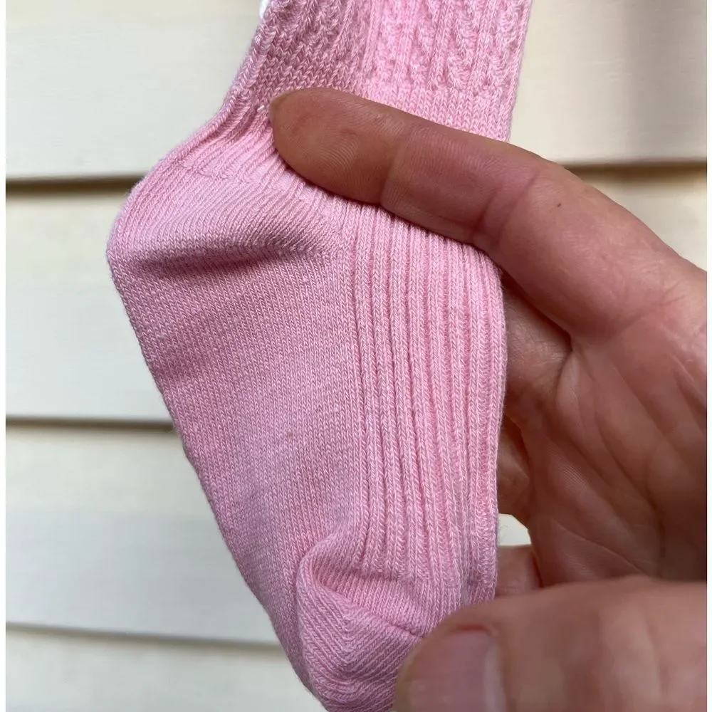 Pink braided pattern girls tights/pantyhose, teddy app on ankles, new, 3 yo